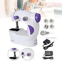 Домашняя Портативная швейная машинка бытовая Mini Sewing Machine мини электрическая 4 в 1 с адаптером hjk