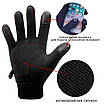 Чорні універсальні, спортивні, зимові рукавички з сенсором для телефону. Чорні жіночі жіночі чоловічі рукавички., фото 4