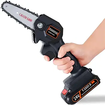 Акумуляторна ланцюгова пилка на 24V сучкоріз для обрізки дерев Electric Chainsaw в коробці