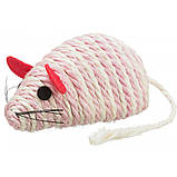 Іграшка Trixie Мишка з брязкальцем для котів, 10 см (сизаль) (кольори в асортименті), фото 3