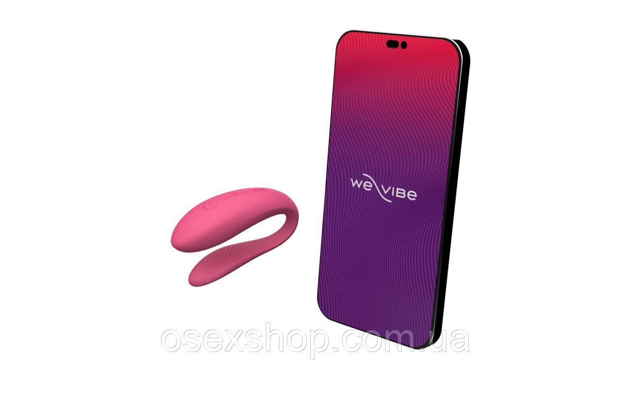 Смарт-вібратор для пар We-Vibe Sync Lite Pink, 10 віброрежимів, можна поєднувати з проникним сексом, фото 1