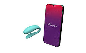 Смарт-вібратор для пар We-Vibe Sync Lite Aqua, 10 віброрежимів, можна поєднувати з проникним секс