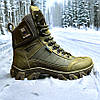 Чоловічі тактичні берці зимові на хутрі хакі з гербом, військові черевики зима, армійське взуття на зиму, розмір 40-46, фото 3