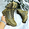 Чоловічі тактичні берці зимові на хутрі хакі з гербом, військові черевики зима, армійське взуття на зиму, розмір 40-46, фото 2