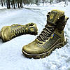 Чоловічі тактичні берці зимові на хутрі хакі з гербом, військові черевики зима, розмір 40 41 42 43 44 45 46, фото 4