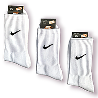 Носки женские спортивные махровые хлопок Nike, размер 36-39, белые, 011251