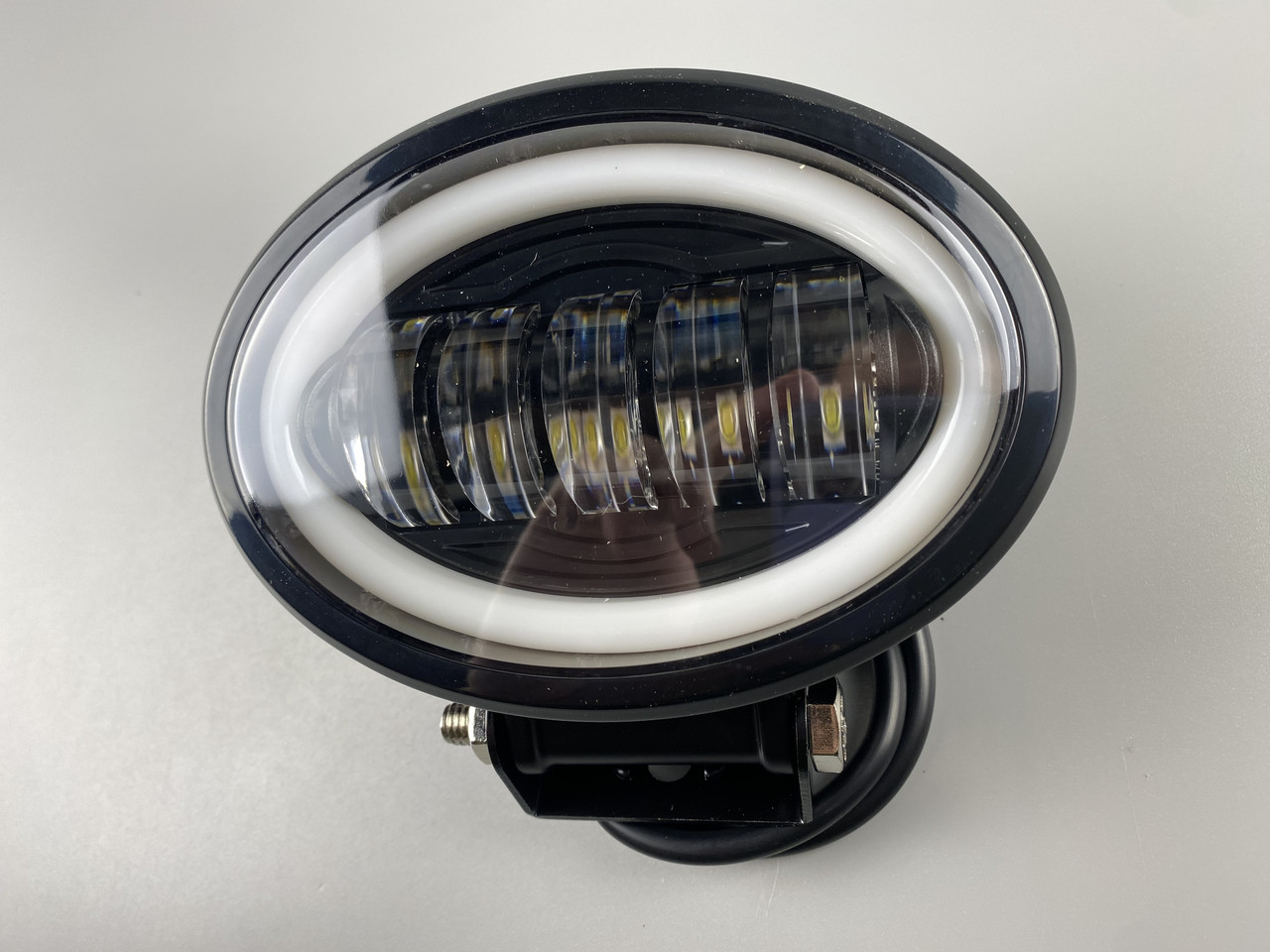 Кругла led фара світлодіодна штатна для JCB протитуманна, додаткова фара Led овальна 10-80V 6000K, фото 1