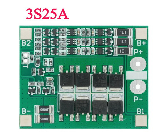 BMS 3S 12.6В 25A Електронний модуль заряджання літієвих акумуляторів із захистом та балансиром