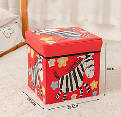 Кошик - пуф для зберігання іграшок WW01369 Червона зебра