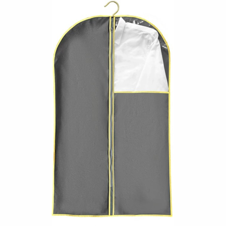 Чохол для одягу сірий із прозорою чверті з ПВХ, 150х60 Мій Дім CU6063