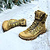Чоловічі тактичні берці зимові на хутрі койот/пиксель з гербом, військові черевики, розмір 40 41 42 43 44 45 46, фото 4