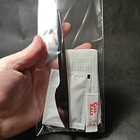 Набор одноразовых приборов (Нож + салфетка + влажная салфетка + соль) в индивидуальной упаковке