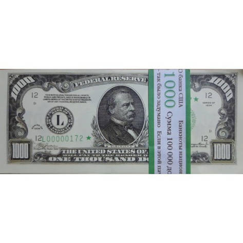Пачка грошей (сувенір) No015 Доллари 1000/ 1000000, фото 2