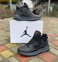 Черевики чоловічі Nike Jordan зимові шкіряні чорні Ni0190