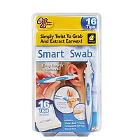 Прилад для чищення вух з 16 силіконовими насадками Smart Swab