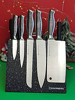 Набір кухонних ножів із суцільнолитою ручкою 9 предметів Edenberg EB-3614 Набір ножів на магнітній підставці