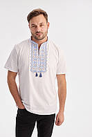 Футболка вышиванка мужская "Король Данило", белая трикотажная футболка с орнаментом