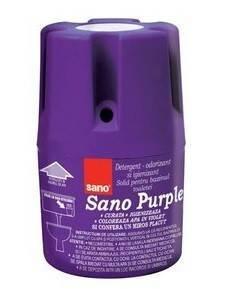 Засіб для унітазу блок бачок Sano Purple фіолетовий, 150 г на 900 зливів, фото 1