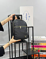Рюкзак стильный черный женский мужской PRADA Прада Люкс качество унисекс