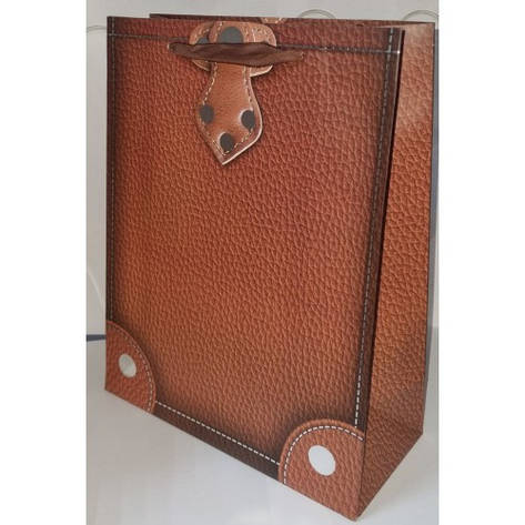 Пакет паперовий 8317M 25*32*11cm Сундук, з фольгою, фото 1