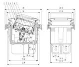 Гойдалковий перемикач KCD2 4 (4pin) червоний підсвічування 220V IP54, фото 3