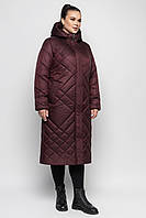 Довге жіноче зимове пальто в 3-х кольорах батал з 48 по 66 розмір