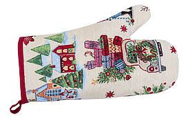 Прихватка-рукавиця LiMaSo MELVILLE 17x30 см гобеленова новорічна сріблястий люрекс арт.MELVILLE-RK
