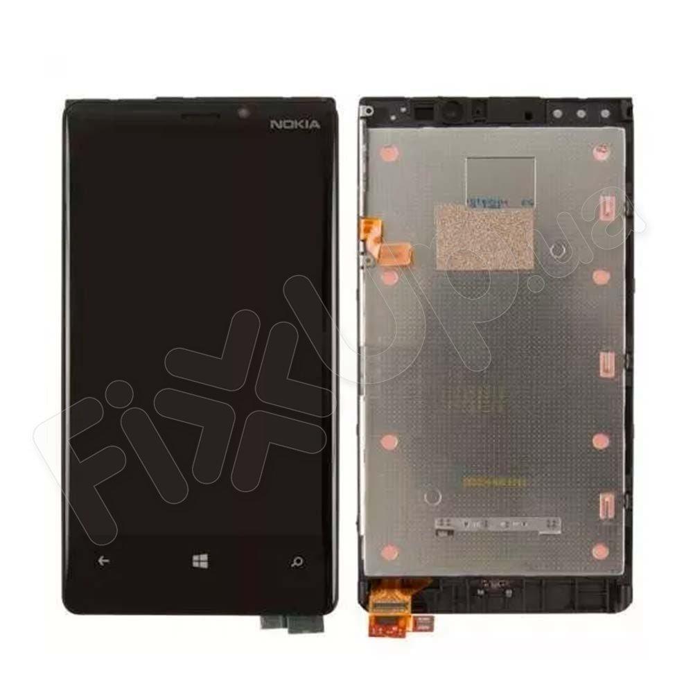 Дисплей для Nokia Lumia 920 з тачскріном і рамкою в зборі, колір чорний