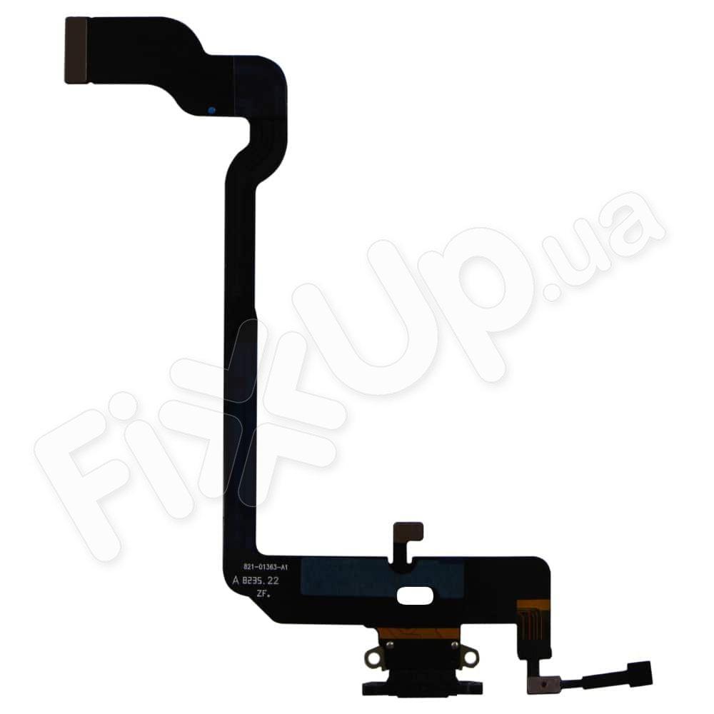 Шлейф із роз'ємом зарядки та мікрофоном для iPhone XS (5.8), колір чорний