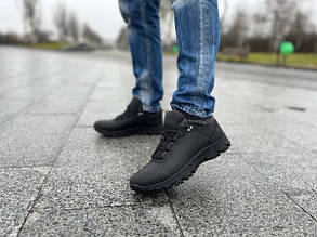Зимові черевики чоловічі чорні шкіряні Uk0762