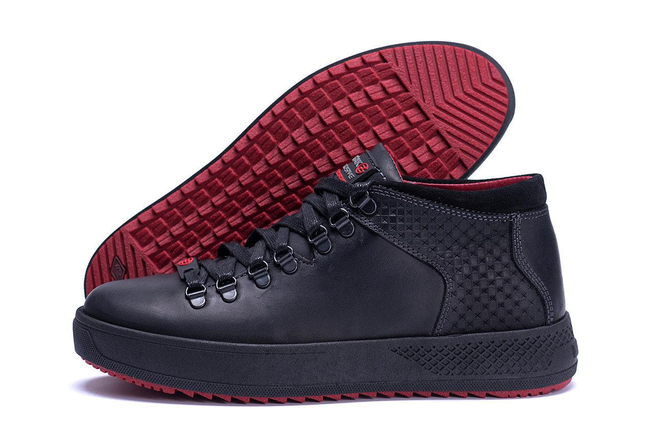 Чоловічі зимові шкіряні кросівки ZG Black Exclusive Leather колір чорний розмір