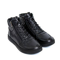 Мужские зимние кожаные ботинки ZG Black Exclusive New размер