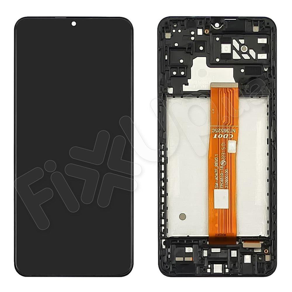 Дисплей для Samsung A047F Galaxy A04S 2022, з тачскрином та рамкою в зборі, колір чорний, IPS(TFT)
