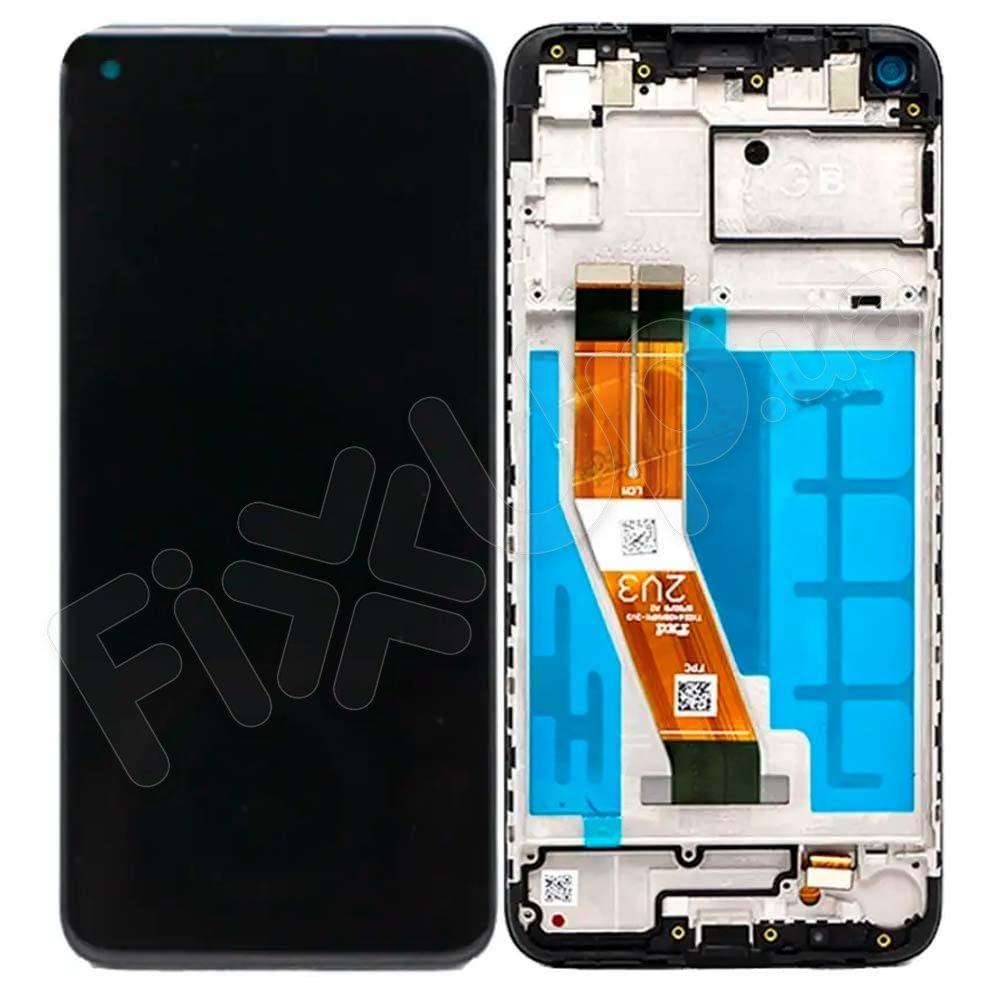 Дисплей для Samsung A115F Galaxy A11, M115 Galaxy M11 з тачскріном і рамкою в зборі, колір чорний, IPS(TFT)