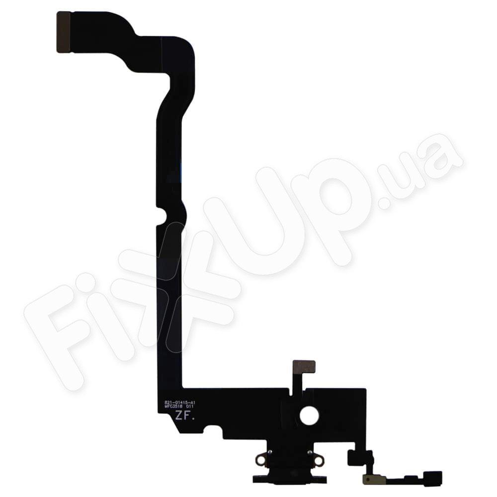 Шлейф із роз'ємом зарядки та мікрофоном для iPhone XS Max (6.5), колір чорний