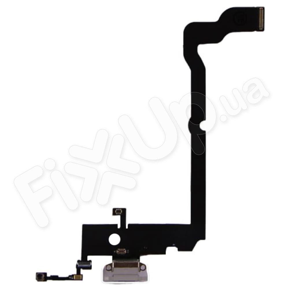 Шлейф із роз'ємом зарядки та мікрофоном для iPhone XS Max (6.5), колір білий