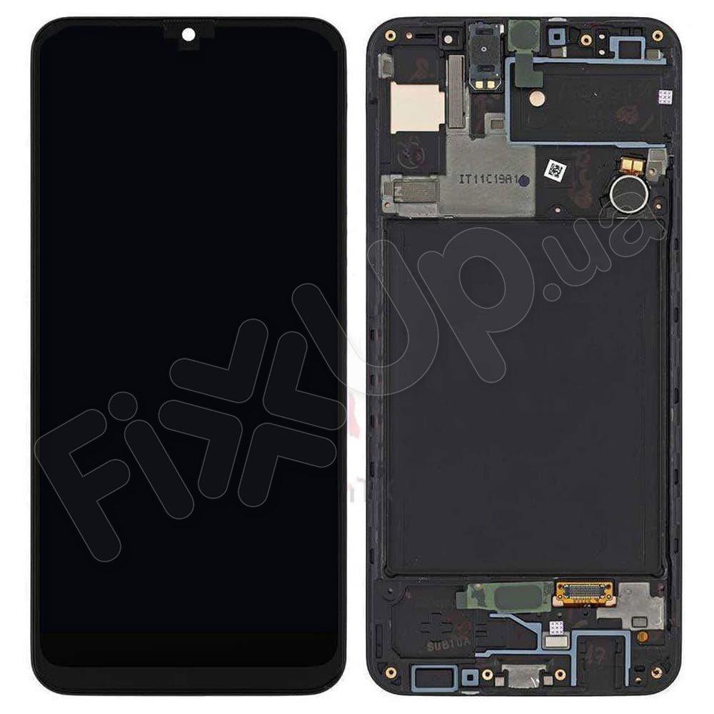 Дисплей для Samsung A307F/DS Galaxy A30s (2019) з тачскріном і рамкою в зборі, колір чорний, IPS(TFT)