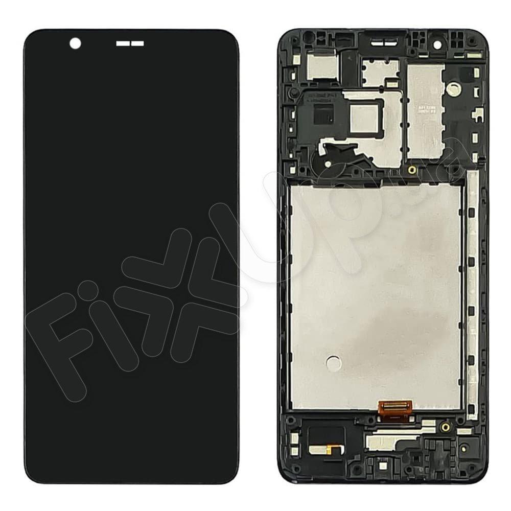 Дисплей для Samsung A013F/DS Galaxy A01 2020 з тачскрином і рамкою в зборі, колір чорний, IPS (TFT)