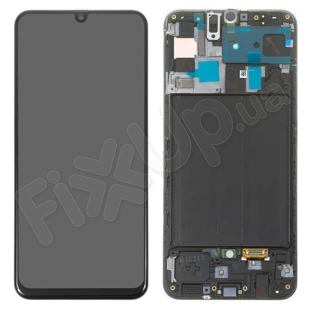 Дисплей для Samsung A505F/DS Galaxy A50 (2019) з тачскріном і рамкою в зборі, колір чорний, OLED
