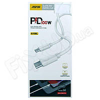 USB-C кабель Type-C Aspor A108L 2m 100W, цвет белый, PD
