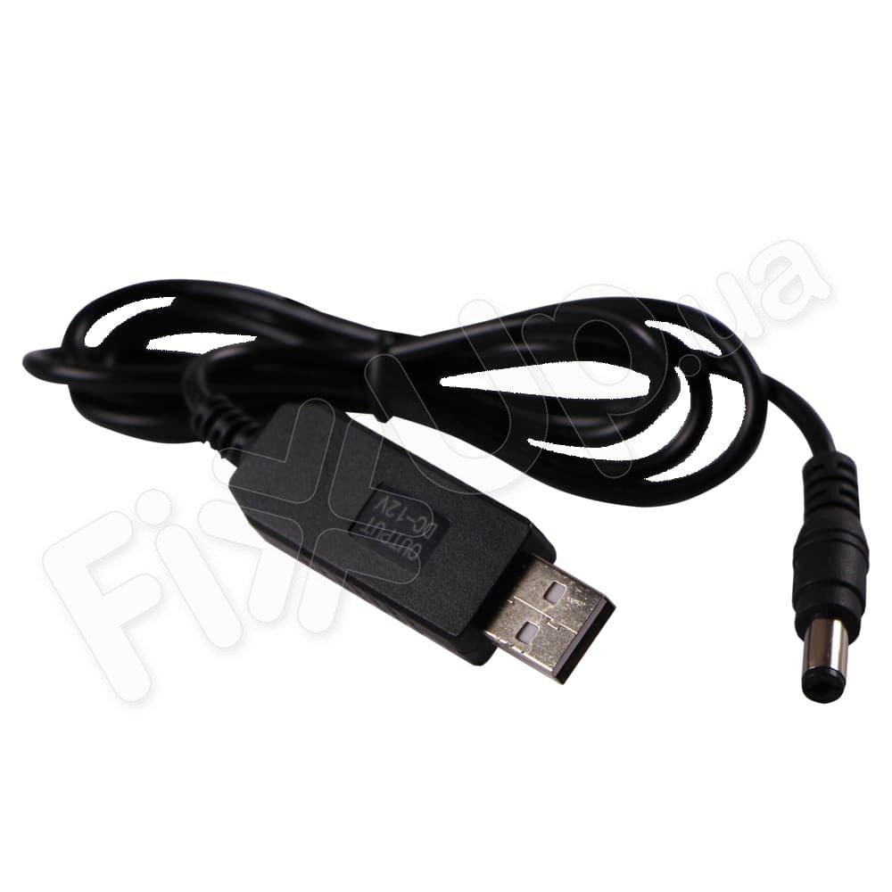USB-кабель із перетворювачем напруги з 5V на 12 V 0.5 А 5.5 х 2.1 мм DC для роутера