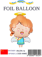 Куля фольгована Ангел у блакитному 48х70 см (Китай) в пакуванні