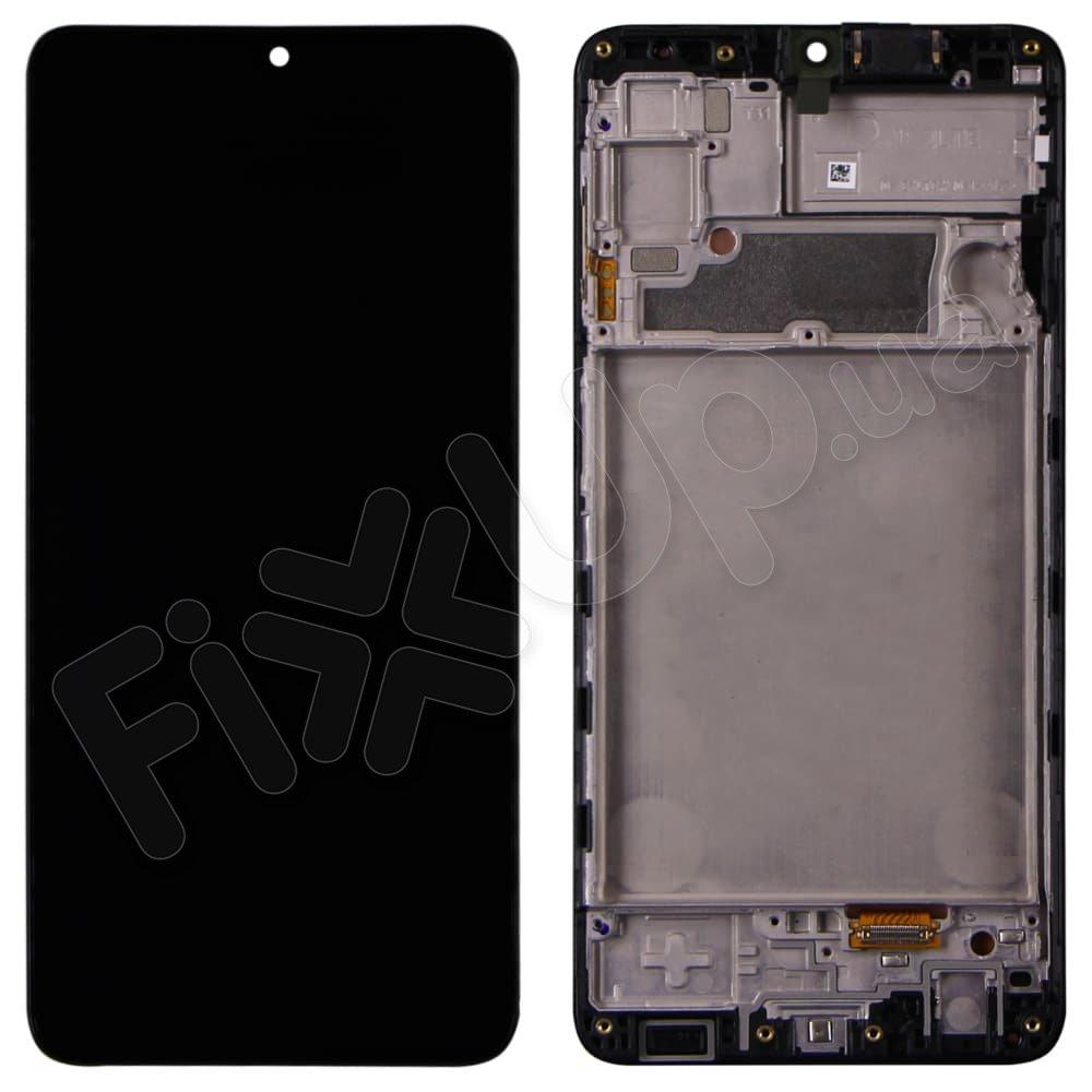 Дисплей для Samsung A225 Galaxy A22 2021 з тачскрином і рамкою в зборі, колір чорний, сервісний оригінал