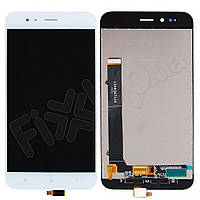Дисплей для Xiaomi Mi A1, Mi 5X с тачскрином и рамкой в сборе, цвет белый
