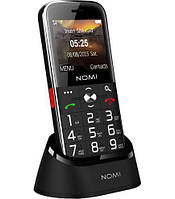 Новий кнопочний телефон бабушкофон Nomi i220 в чорному кольорі