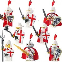 Фигурки человечки крестоносцы рыцари солдаты воины 8 шт