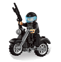 Фигурка полицейский спецназ на мотоцикле с дробовиком