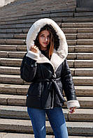Зимняя куртка из плащёвки в сочетании с мехом, утеплитель силикон
