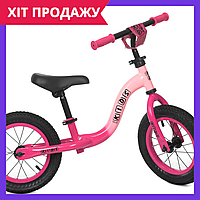 Беговел детский Profi Kids велобег колеса 12 дюймов стальная рама ML1201A-5 розовый