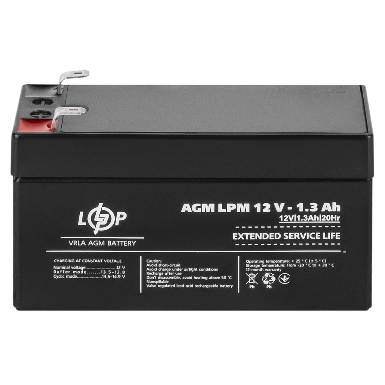 Аккумулятор AGM LPM 12V - 1.3 Ah - фото 2 - id-p2030107849